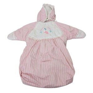 Beatrix Potter Quiltex Outerwear Newborn Snowsuit Pink Jemima Puddle Duck Stripe